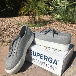 Superga Wool Platform Sneakers